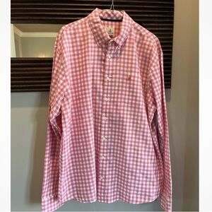 Johnnie-O Hangin’ Out Pink & White Gingham Shirt XL